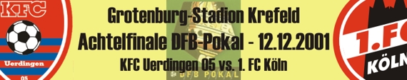 Banner vom DFB-Pokalspiel gegen den 1. FC Köln