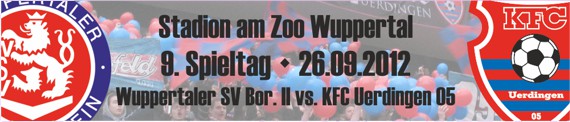 Banner des 9. Spieltags beim Wuppertaler SV Borussia II