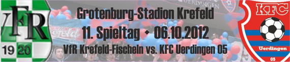 Banner des 11. Spieltags beim VfR 1920 Krefeld-Fischeln