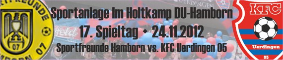 Banner des 17. Spieltags bei den Sportfreunden Hamborn 07