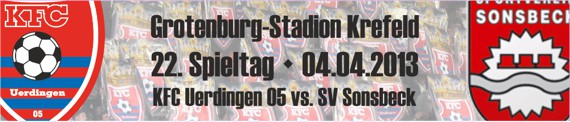 Banner des Nachholspiels vom 22. Spieltags gegen SV Sonsbeck
