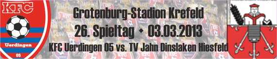 Banner des 26. Spieltags gegen TV Jahn Dinslaken Hiesfeld