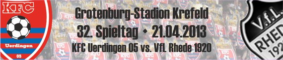 Banner vom 32. Spieltag gegen den VfL Rhede