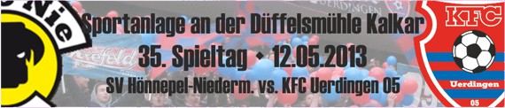 Banner vom 35. Spieltag beim SV Hönnepel-Niedermörmter