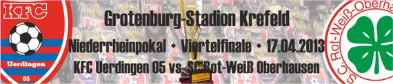 Banner vom Viertelfinalspiel gegen SC Rot-Weiß Oberhausen