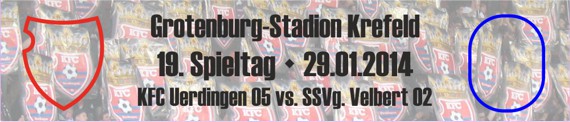 Banner des Nachholspiels vom 19. Spieltag gegen die SSVg. Velbert 02
