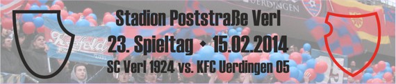 Banner des Spiels vom 23. Spieltag beim SC Verl