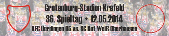Banner des Spiels vom 36. Spieltag gegen Rot-Weiß Oberhausen