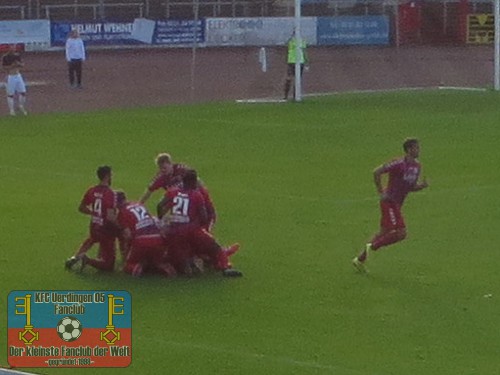 Jubel über den 2:1-Siegtreffer durch Buckmaier