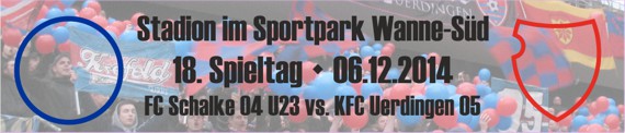 Banner des 18. Spieltags gegen die U23 von Schalke 04