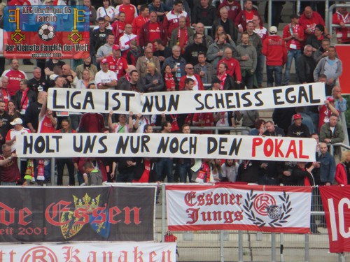 Essener Spruchband zum Pokalfinale