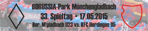 Banner des 33. Spieltags bei der U23 von Borussia Mönchengladbach