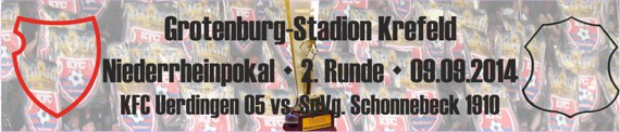 Banner der 2. Runde des Niederrheinpokals gegen die SpVg. Schonnebeck