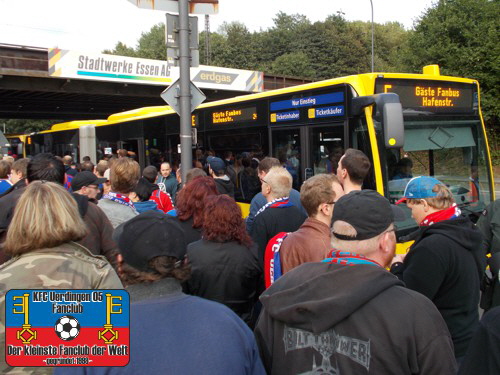 Shuttlebusse für die Uerdinger Fans