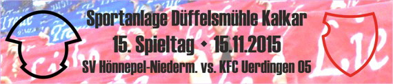 Banner des 15. Spieltags beim SV Hönnepel-Niedermörmter