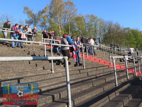 Fast leerer Uerdinger Fanblock im Essener Uhlenkrug