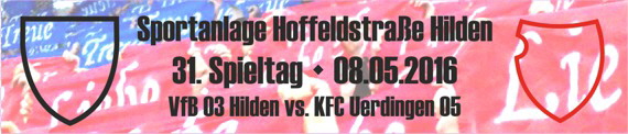 Banner vom 31. Spieltags beim VfB 03 Hilden
