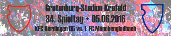 Banner des 34. Spieltags gegen den 1. FC Mönchengladbach