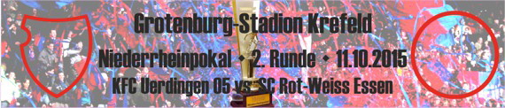 Banner der 2. Runde im Niederrheinpokal gegen Rot-Weiss Essen