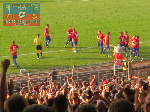 Uerdinger Jubel über den 1:1-Ausgleichstreffer