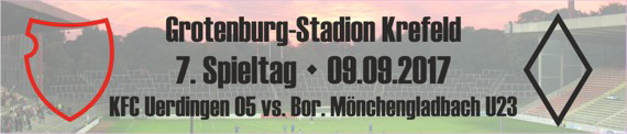 Banner des 7. Spieltags gegen die U23 von Borussia Mönchengladbach
