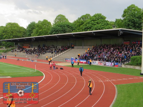 Uerdinger Fanblock in Mönchengladbach