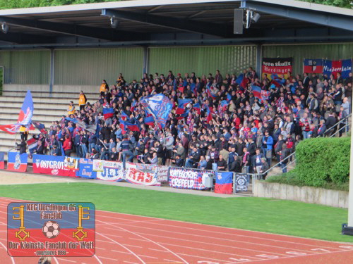 Uerdinger Fanblock in Mönchengladbach