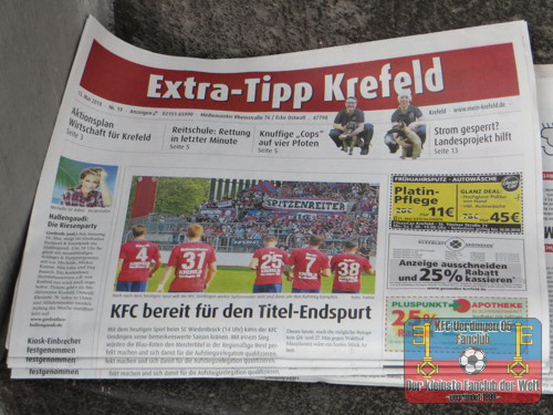 Titelseite des Extra-Tipp Krefeld vom 13.05.2018