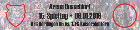 Banner vom 15. Spieltag gegen den 1. FC Kaiserslautern